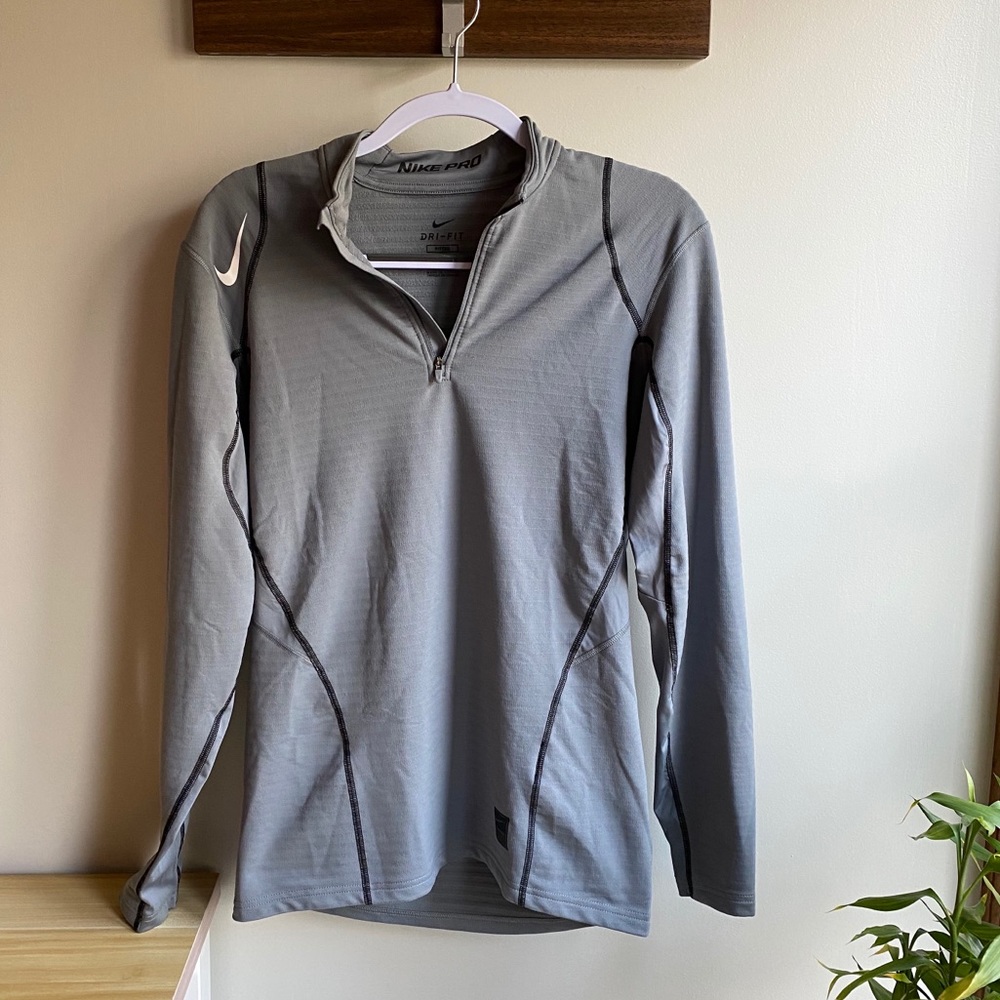 Nike Pro Combat Grey Long Sleeve